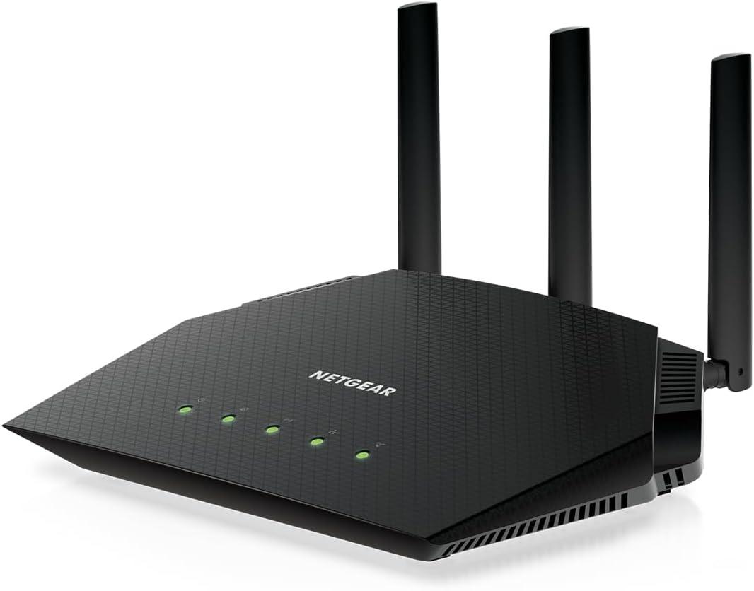 NETGEAR Nighthawk WiFi 6 Router (RAX36)  Security Features, AX3000 3 Gbps Wireless Speed  Dual-Band Gigabit Internet Router  Covers 2,000 sq. ft., 25 Devices  Built-in VPN, USB 3.0, Gaming