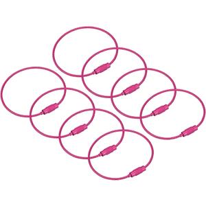 uxcell Cable Key Rings, Wire Keychain Twist Loops for Lanyards, Keychains, Luggage Tags, (Rose Red)