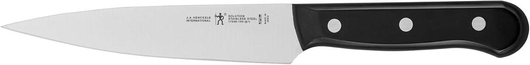 HENCKELS Solution Razor-Sharp 6-inch Utility Knife, Tomato Knife, German Engineered Informed by 100+ Years of Mastery, Black/Stainless Steel