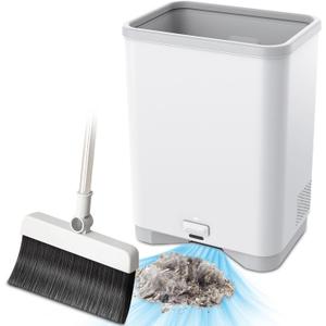 Touchless Vacuum Automatic Dustpan Great for Pet Hair/Food Crumbs/Dirt 4000PA Powerful Suction, Hair Vacuum for Salons Automatic Sensors, White Canister Vacuum Cleaner