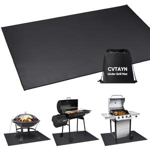 Cvtayn Under Grill Mat 48 ×30 Inch for Outdoor Charcoal, Flat Top, Smokers, Gas Grills.Oil-Proof and Water-Proof BBQ Cvtayn Fireproof Mat Protects Deck Grass, Indoor Fireplace Mat