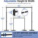 Hecis 8.5x10ft Backdrop Stand, Adjustable Photography Background Frame, Heavy Duty Pipe and Drape Kit Photo Support Poles for Wedding, Party, Birthday, Festival, Vide, Studio