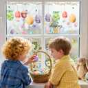 2 x ZAWE 9 Sheets Bunny Lamb Eggs Chick Cross Flowers Rabbit Easter Window Clings Double-Sided Reusable Static Window Decals Stickers for Party Home Classroom Office Decorations