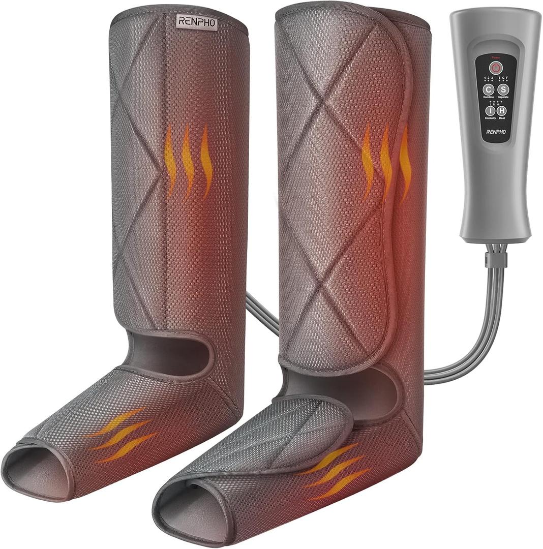 RENPHO Leg Massager with Heat and Compression for Circulation, Gift for Fathers Mothers Relaxation Muscles, Calf Massager FSA HSA Eligible-Gray RENPHO Leg Massager with Heat and Compression for Circulation, Gift for Fathers Mothers Relaxation Muscles, Calf Massager FSA HSA Eligible-Gray