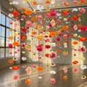 Suncalla 12 Pcs 70.8 ft Flower Garlands Hanging Artificial Wildflower Vine Decor from Ceiling Floating Floral Backdrop Silk Fake Flower Garland for Wedding Home Garden Wall Arch(Rose)