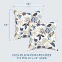 LVTXIII 2 Pack Outdoor Pillow Covers ONLY 18x18 Inch, Water-Repellent Square Decorative Cushion Covers for Patio Furniture, Garden, Sofa, Breeze Leaves Beige