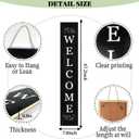 Welcome Wooden Porch Sign 47" Front Door Rustic Standing Large Welcome Porch Sign for Home Front Door Yard Season Party Decor (Black)