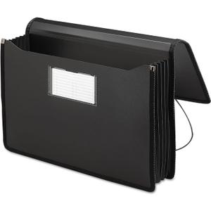 Smead Poly Wallet, Accordion File Organizer for File Folders, Legal Size, Black, 5-1/4 inch Expansion, Office Supplies, Document Organizer