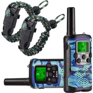 Walkie Talkies for Kids 22 Channel 2 Way Radio 3 Miles Long Range Handheld Walkie Talkies Durable Toy Best Birthday Gifts for 6 Year Old Boys and Girls fit Adventure Game Camping (Blue Camo 1)