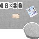 Hahafelt Linen Fabric Bulletin Board Pinboard, 48'' X 36'', Grey