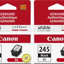 245XL Ink Cartridge Replacement for Canon 245XL Black Ink PG 245 XL 243 243XL PG245 Work with PIXMA MX492 MX490 MG2522 TR4520 MX492 TR4522 TR4500 TS3122 MG2520 TS3320 TS3322 Printer, 2 Pack, Black