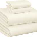 RUVANTI 100% Cotton Flannel Sheets Full Size - 4 Piece Warm, Soft & Breathable, Deep Pocket, Double Brushed Cozy All Season Bedding Set, Ivory