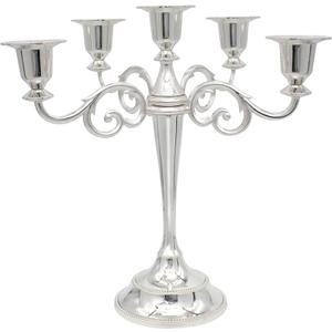 Metal Candelabra 5-Candle 10.1 Inch Tall Candle Holder Stick for Home Wedding Event and Party Festival