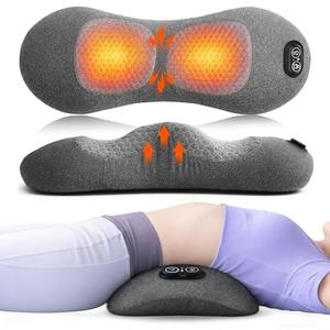 3 in 1 Electric Lumbar Support Pillow with Adjustable Height for Bed and Chair, Back Massager with Heat, Back Massager for Pain Relief Deep Tissue, Electric Lumbar Pillow with Heat Vibration Traction