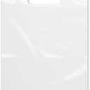 Purple Q Crafts Plastic Bag With Die Cut Handle 9" x 12" White Merchandise Bags 100 Pack for Retail, Gifts and Shows