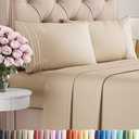 King Size 4 Piece Sheet Set - Comfy Breathable & Cooling Bed Sheets Set - Hotel Luxury Bedding for Women, Men, Kids & Teens - Deep Pockets, Easy Secure Fit, Soft and Wrinkle Free - Oeko-Tex - Cream