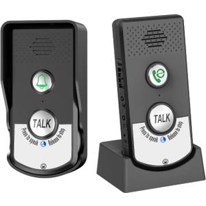 2 Way Wireless Doorbell Intercom Indoor Outdoor, 3280ft Long Range Door Intercoms System for Home with Waterproof Cover Rechargeable Battery 38 Ringtones 3 Adjustable Volume