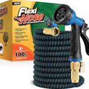 100 ft Expandable Garden Hose - Ultra Flexible,Durable Collapsible Latex Core & Solid Brass Fitting, No Kink-Free Expanding Garden Pipes Hose - RV, Gardening Marine and Camper Water Garden Hoses