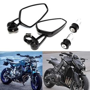 Rich Choices Universal Black Motorcycle 22mm 7/8'' Bar end Rear View Mirrors GROM MSX125 CB500F Z125 pro Z650 Z750 Z800 Z900 MT-03 MT-07 FZ-07 MT-09 FZ-09 MT-10 FZ-10 MT-25 FZ6 FZ8 FZ6R SV650 SV1000
