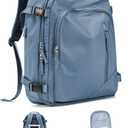 BJLFS Travel Backpack for Women Men, Carry on Backpack Flight Approved Item Bag,Casual Daypacks Cabin Bagage,Hiking Backpack Lightweight Rucksack, Business Laptop Backpack with USB Charger Blue Large