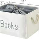 Book Basket for Kids Room, Book Storage Basket Book Organizer for Nursery Room Classroom Library Book Storage Box Collapsible Book Bins with Drawstring Closure for Cartoon Book Reading