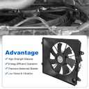 Radiator Cooling Fan Assembly Compatible with Honda CR-V CRV 2007-2009 2.4L | 620245 Engine Radiator AC Condenser Cooling Fan Replace 19015RZAA01 38615RZAA01 36816RZAA01 Right Side