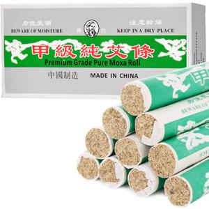 OSPNIEEK Pure Moxa Rolls, 10 Rolls Handmade Mild Moxibustion Mugwort Sticks, Natural Moxa Cones for Waist Neck Knee Back Acupoint Care, Ai Jiu