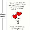 2 x IDU Happy Anniversary Card,Anniversary Card Gifts for Husband Wife Boyfriend Girlfriend Couples,Wedding Anniversary Cards for Partner Men Women Him Her with Heart Balloon Design
