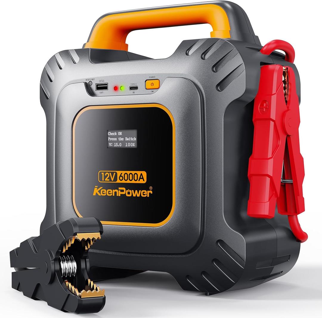 KeenPower 6000A Super Capacitor Battery-Less Jump Starter, Built-in 6 * 3000F Supercapacitor, No Traditional Battery