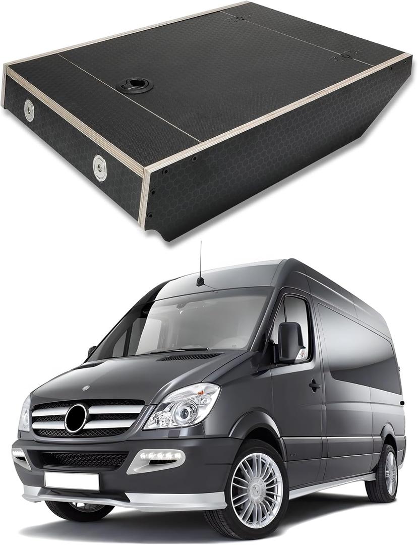 Floor Stool for Sprinter Van, Storage Space, Optimal Support for Co-Driver, Seamless fit Sprinter Van Floor Extension Accessories(Brown)