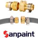 Brass Garden Hose Repair Connector with Clamps Hose End Repair Kit,Fit for 5/8"Garden Hose Fitting,Male and Female Hose Fittings,2-Set