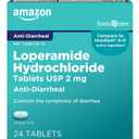 Amazon Basic Care Loperamide Hydrochloride Tablets, 2 mg, Anti-Diarrheal, 24 Count (Pack of 1)