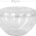 ECO PRODUCTS Compostable Clear PLA Plastic 32oz Salad Bowl With Lid, Case of 150, Grab 'n' Go Round Cold Takeout Food Containers, Renewable Plant-Based, Disposable, ASTM Compliant, BPI-Certified