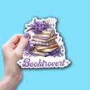 2 x (3pcs) Booktrovert Sticker,Reading Book Lovers, Bookish Reading Stickers, Decorate Waterproof Vinyl Water Bottle Tumbler Phone Laptops Sticker Gifts 3x3 Inch