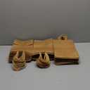 qiqee 200-Packs Brown Paper Gift Bags with Handles Bulk 8.3"x6"x3.15" Small Size Paper Bags Multiple Uses