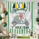 Golf Themed 1st Birthday BannerHole in One Party Decor Mastered His First Year Sign High Chair Banner Golf Birthday Decor for Baby's Milestone
