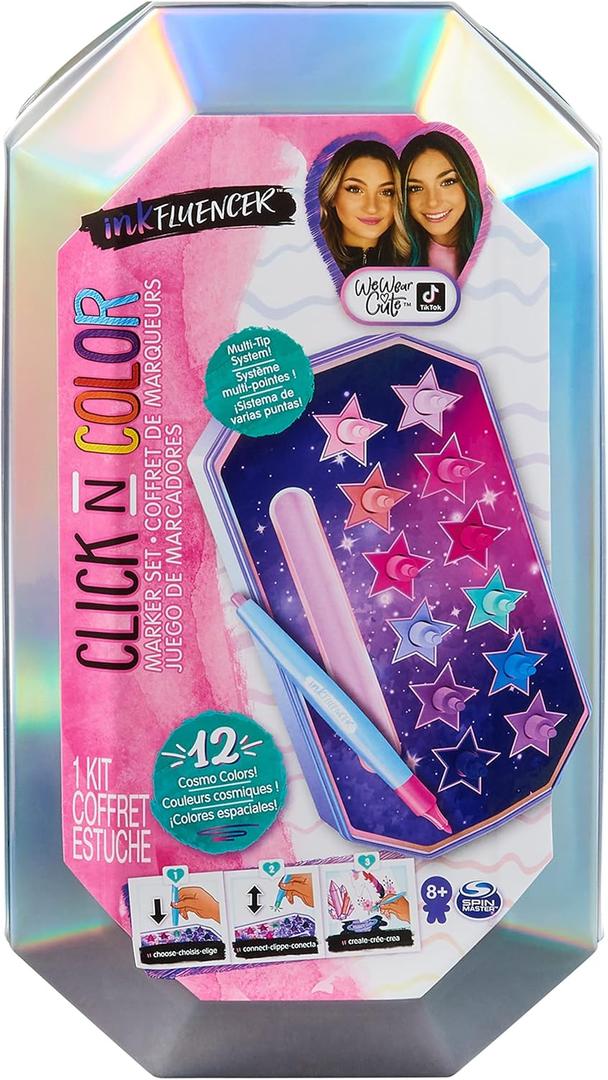 inkFluencer, We Wear Cute Click N Color Cosmo Marker Set with 12 Click-on Marker Tips