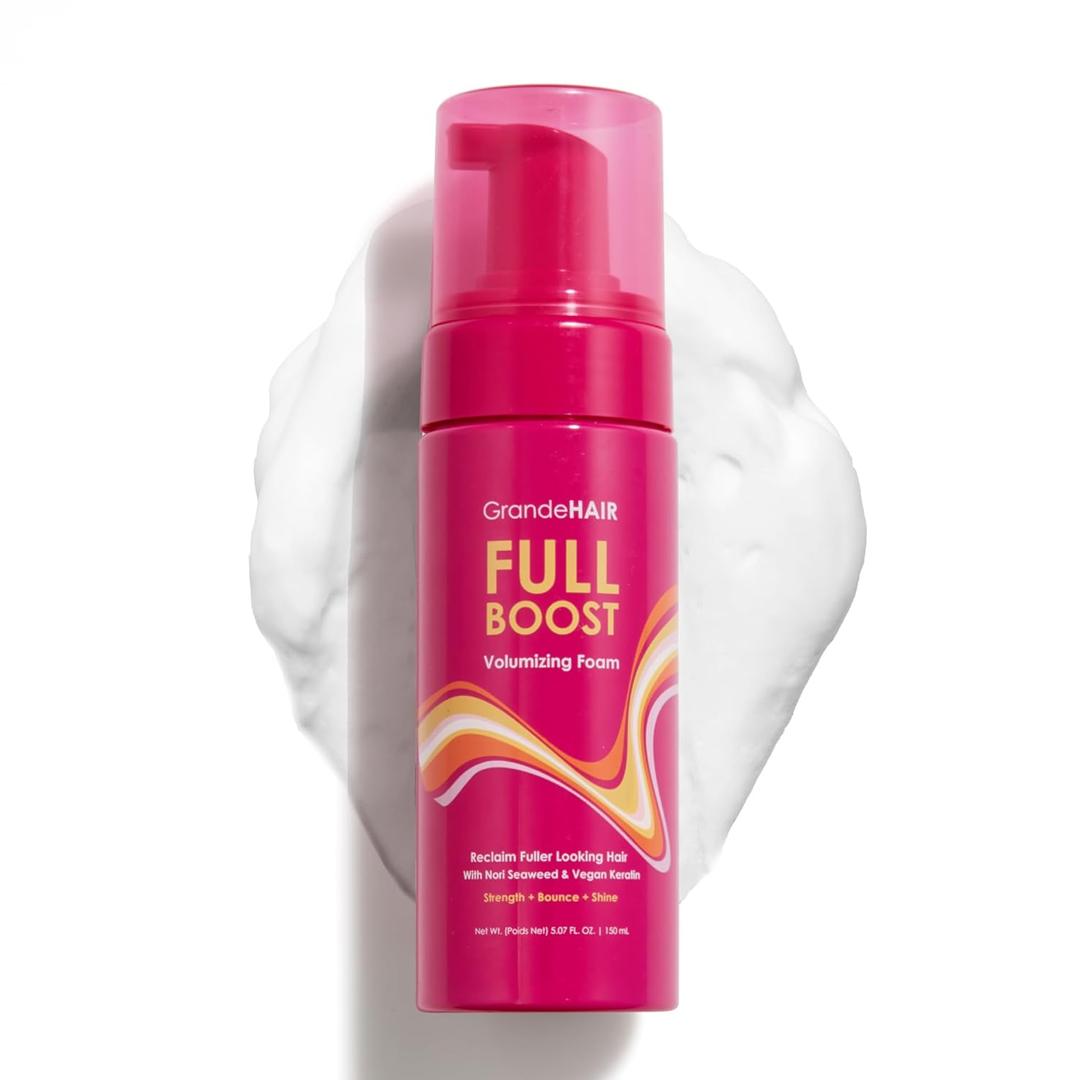 Grande Cosmetics Volumizing Hair Foam For Instant Volume, Body & Fuller Looking Hair, Hair Mousse for Curly Hair, Defines Curls, Non-sticky (5.07 Fl Oz (Pack of 1))