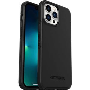 OtterBox iPhone 13 Pro Max & iPhone 12 Pro Max Symmetry Series Case - Black, Ultra-Sleek, Wireless Charging Compatible, Raised Edges Protect Camera & Screen