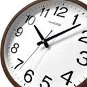 TIMESS Wall Clock, Classic Wood Style Finish, 18 Inch Non-Ticking Silent Battery Operated Analog Clock, Ideal Retro Decor for Home, Bedroom, Living Room, Kitchen, Bathroom, Office(Wood Brown)