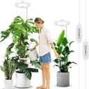 LORDEM 10" Grow Light for Indoor Plants, Full Spectrum Plant Lamp with160 LEDs, 4H/8H/12H Timer, 10 Dimmable Levels, 3 Spectrum Modes, Height Adjustable 65", Ideal for Large Tall Plants, Pack of 2