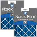 Nordic Pure 20x25x4 (Actual Size: 19 1/2 x 24 1/2 x 3 5/8) Pleated MERV 7 Air Filters 2 Pack