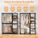 Mavivegue 4-Tier Portable Closet with Shelves & Hanging Rod - Portable Wardrobe Closet for Bedroom, Closet, Dorm - Easy Assembly Clothing Rack with Shelves for Clothes, Shoes, Accessories, Black (16"D x 48"W x 64"H)