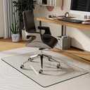 BesWin Glass Office Chair Mat, Tempered Glass Floor Mats for Carpet Floor, Heavy Duty Hard Glass Desk Chair Mat for Home or Office, Anti-Slip & Easy Glide - 29" x 47"