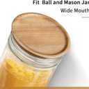 6-Pack Wide Mouth Wooden Mason Jar Lids for Ball/Mason Jars, Reusable Acacia Wood Mason Jar Lids with Airtight Silicone Seal Perfect for Dry Food Storage (Brown)