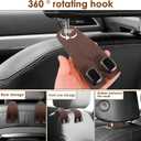 8pc Leather Car Seat Storage Hanger,4 Car Bag Purse Holder with Double Metal Hooks+4 Leather Car Headrest Hook,Car Purse Hook Seat Back Hanger Storage Organizer, Car Hook for Purses and Bags