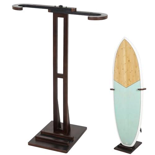 JUSTOOP Surfboard Stand Racks, Sturdy Surfboard Racks Standing with Floor-Standing Design,Stand Shortboard and Longboard Organizer, Beech Wood, Coffee