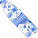 Ironing Board Cover and Pad, Standard Size 15x54, Thickening Padding, Elastic Edge, Resist Scorching and Staining, Adjustable Fastener, Heavy Duty Padded Iron Board Cover (Blue White)