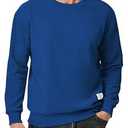 JMIERR Mens Crewneck Sweatshirt Casual Long Sleeve Midweight Texture Sweatshirts Waffle Pullover Shirt Winter Apparel, US40(M), Dark Blue