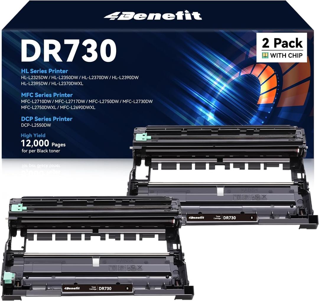 DR-730 DR730 Drum Unit 2 Pack Replacement for Brother DR-730 Drum Unit